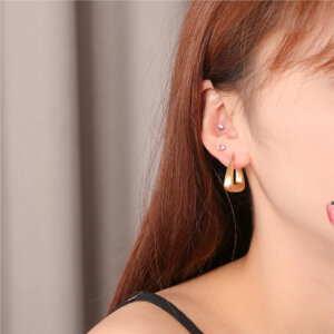 18K Gold Plated Earrings Set with Brushed and Matte Textures