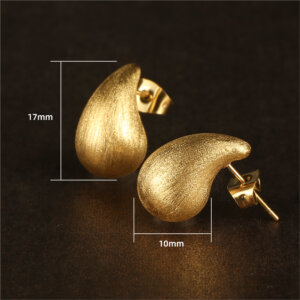 18K Gold Plated Earrings Set with Brushed and Matte Textures