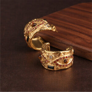 Stainless Steel Antique Style Earrings with Royal Elegance Design