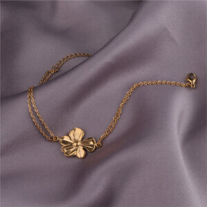 18K Gold Plated Double Layer Bracelets with Different Charms