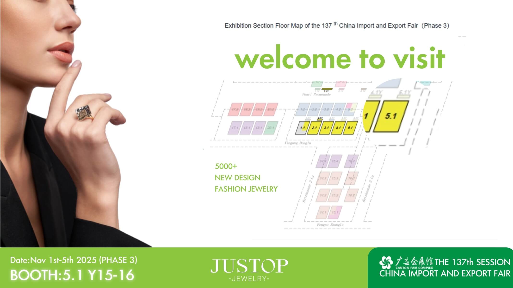 Hexingsheng Jewelry | Discover Global Opportunities at the 137th Canton Fair – Meet JUSTOP at Phase 3