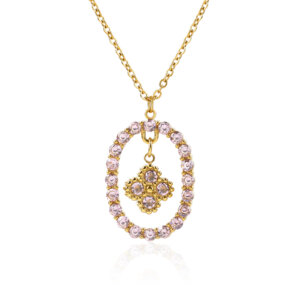 Delicate 18K Gold Plated Stainless Steel Clover Pendant Necklace