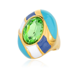 Contemporary designer enamel statement rings collection art deco inspired